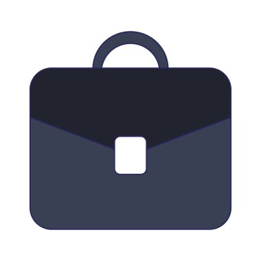 İş evrak çantası simgesi mavi çizgiler izole