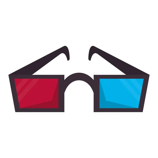 Cine 3d gafas aisladas — Vector de stock