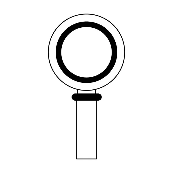 Símbolo de lupa aislado en blanco y negro — Archivo Imágenes Vectoriales