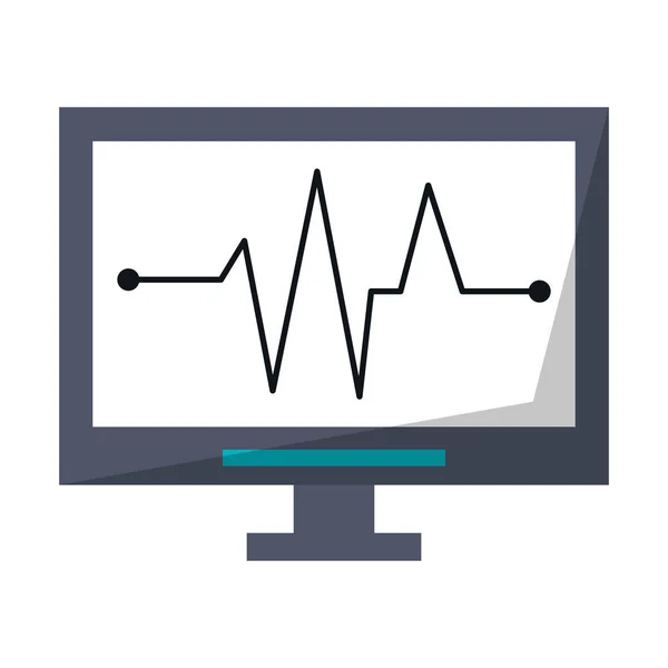 Batimento cardíaco dispositivo médico monitor cardio — Vetor de Stock