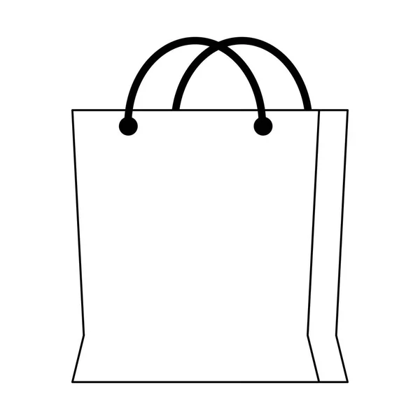 Símbolo de la bolsa de compras aislado en blanco y negro — Vector de stock