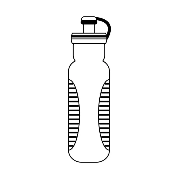 Thermo water bottle isolated in black and white — Stock Vector
