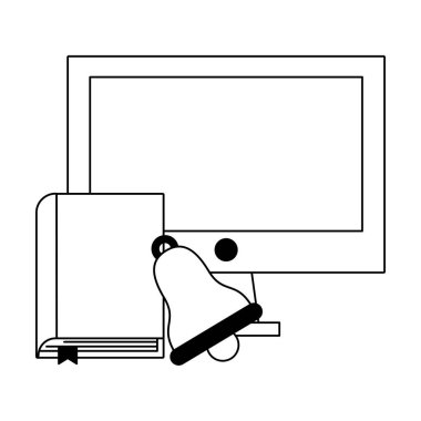 Eğitim sembolleri siyah beyaz eLearning