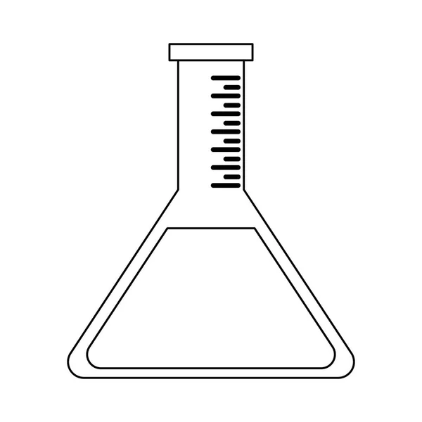 Chemistry flask symbol isolated in black and white — Stock Vector