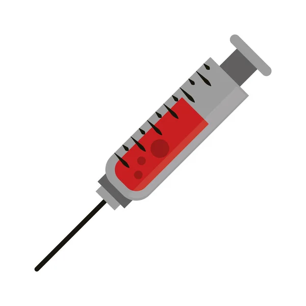 Simbolo siringa sangue isolato — Vettoriale Stock