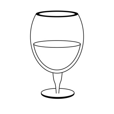 Siyah ve beyaz şarap bardak içki izole