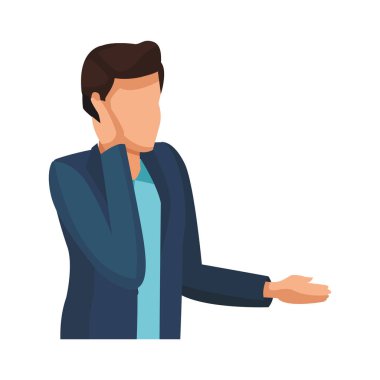 Akıllı telefon avatar ile konuşan adam