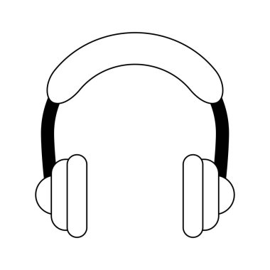 Müzik heaphone cihaz siyah ve beyaz izole