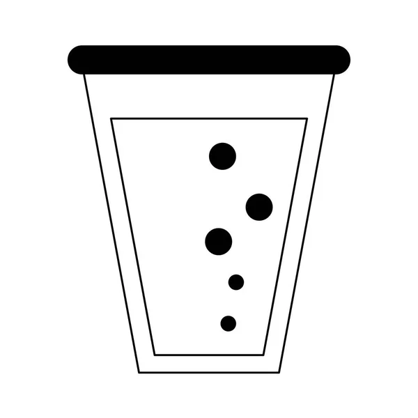 Frasco de vidro de suco isolado preto e branco — Vetor de Stock