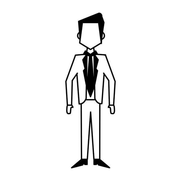 Business teamwork workers avatar in black and white — Stock Vector