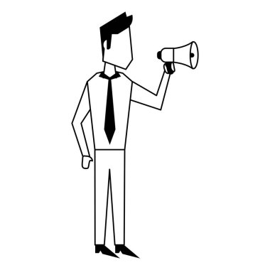 Executive işadamı avatar siyah beyaz