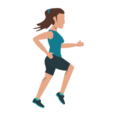 Fitness kadın sideview çalışan