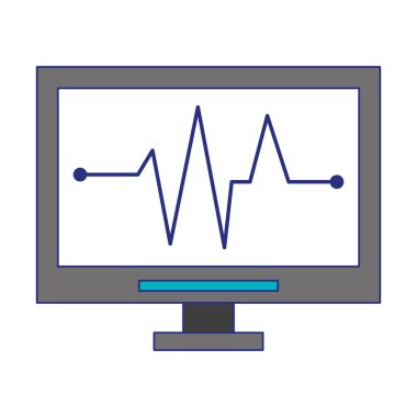 Kalp atışı kardiyo monitör tıbbi cihaz mavi çizgiler