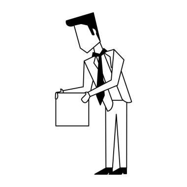 Executive işadamı avatar siyah beyaz