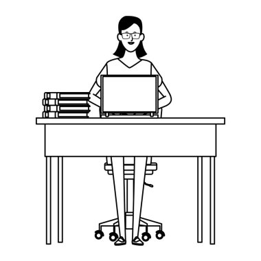 bir ofis Resepsiyon siyah beyaz kadın