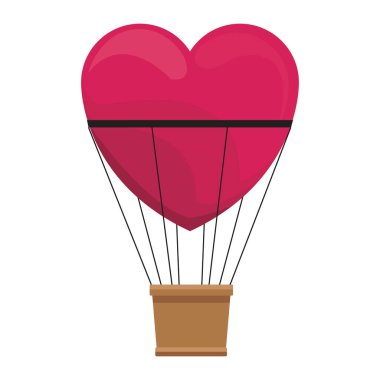 sıcak hava balon kalp şeklinde