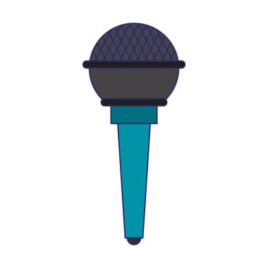 Modern mikrofon cihazı yalıtılmış mavi çizgiler