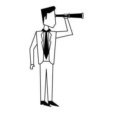 Executive işadamı avatar siyah beyaz