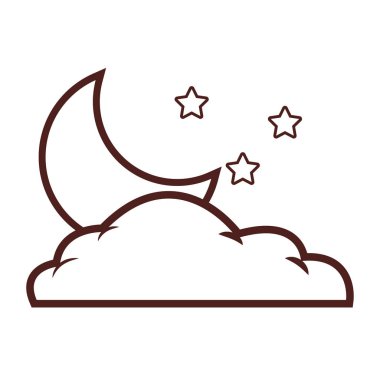 Bulut üzerinde ay ve yıldızlar