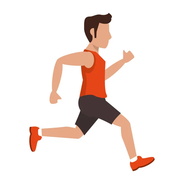 Fitness man Running Side View — Stockvector
