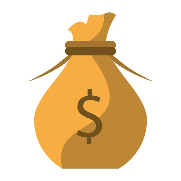 Paiement de sac d'argent isolé — Image vectorielle