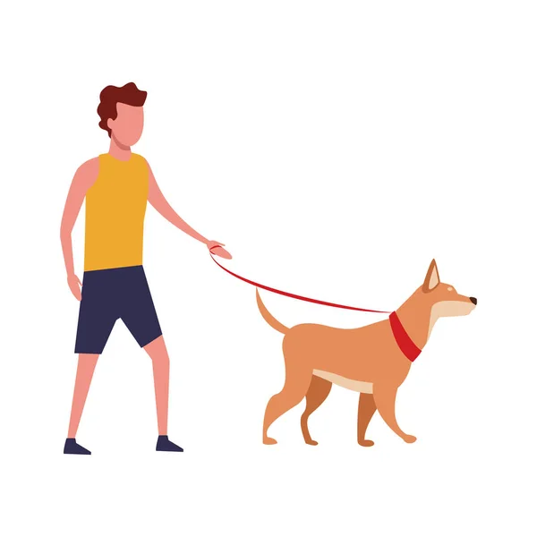 Man and dog — Stock Vector