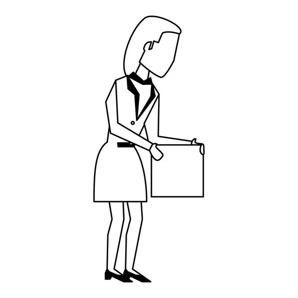 Ejecutiva mujer de negocios avatar en blanco y negro — Vector de stock