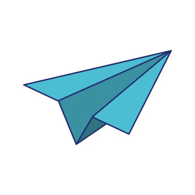 Kağıt düzlem sembolü yalıtılmış mavi çizgiler