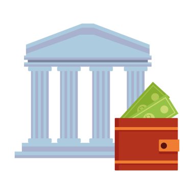 Banka Binası ve m-cüzdan para ile