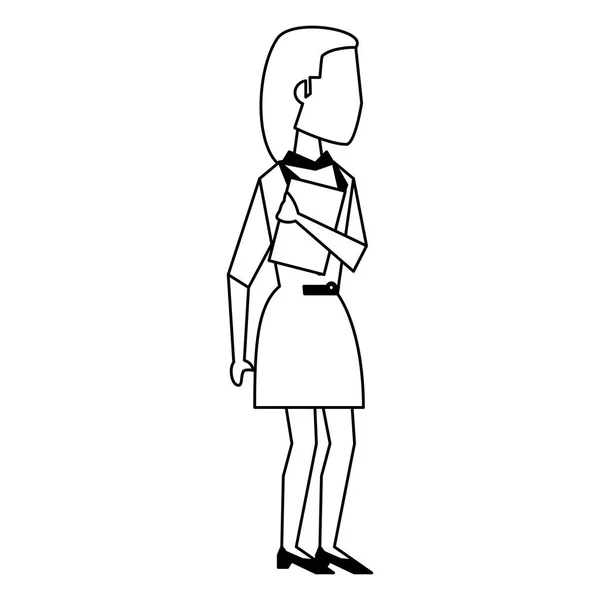 Ejecutiva mujer de negocios avatar en blanco y negro — Vector de stock