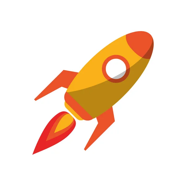 Rocket spaceship taking off symbol — Stock Vector