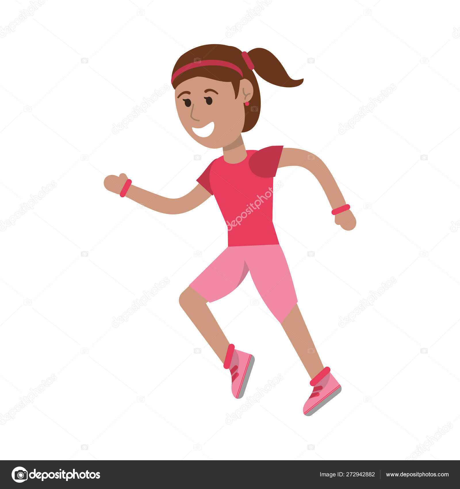 Atleta Mulher Correndo Desenhos Animados Isolado Vetores De Stock C Jemastock 272942882