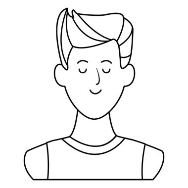 adam portre avatar çizgi film karakteri siyah beyaz