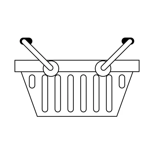Символ кошика для покупок ізольовано в чорно-білому — стоковий вектор