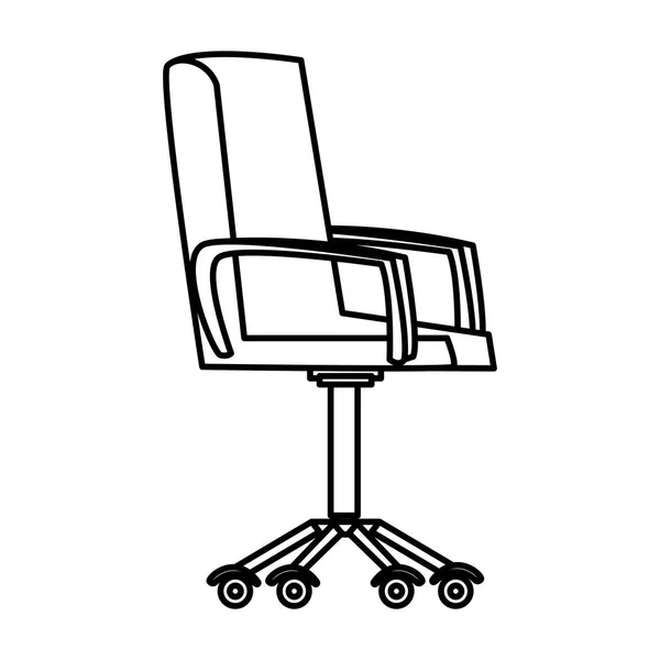 Καρέκλα γραφείου απομονωμένη σε μαύρο και άσπρο — Διανυσματικό Αρχείο
