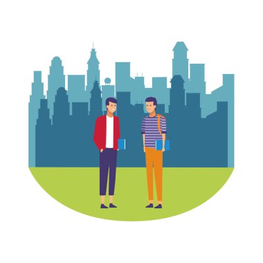 Arkadaşlar sahip eğlenceli karikatür