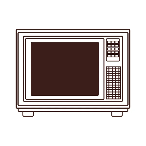 Old TV isolated in black and white — Stock Vector