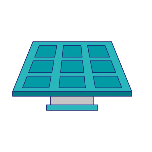 태양 전지 패널 녹색 에너지 블루 라인 — 스톡 벡터