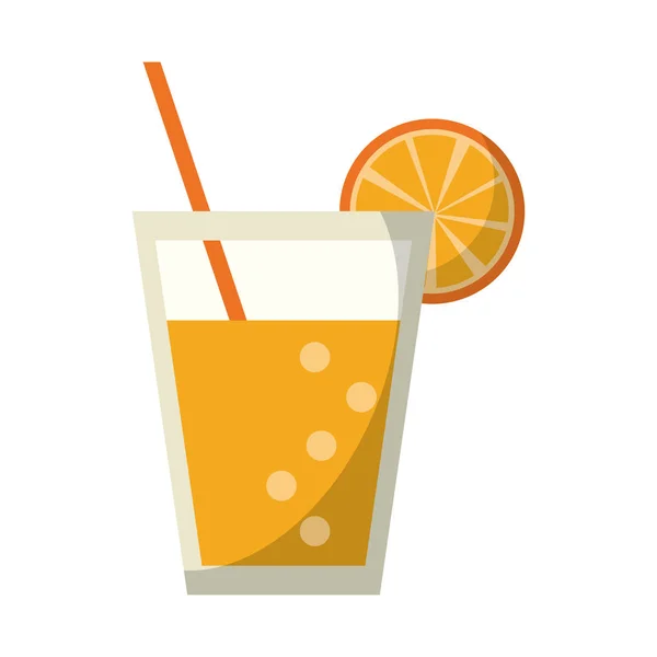 Taza de jugo de naranja con bebida de paja — Archivo Imágenes Vectoriales