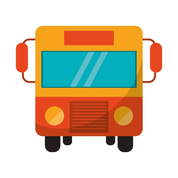 Public bus frontview symbol — Stock Vector