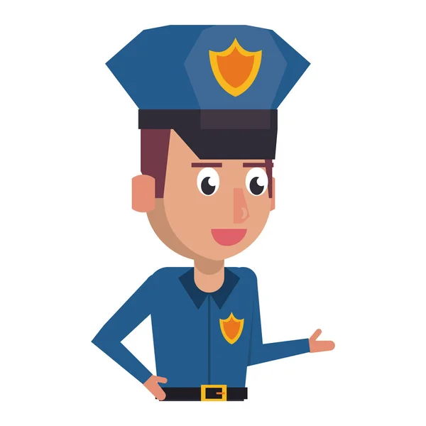 Caricatura del perfil policial — Vector de stock