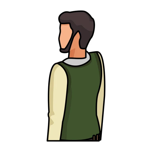 Hombre adulto avatar espalda — Vector de stock