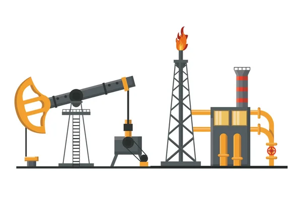 Usine de machines pétrolières — Image vectorielle