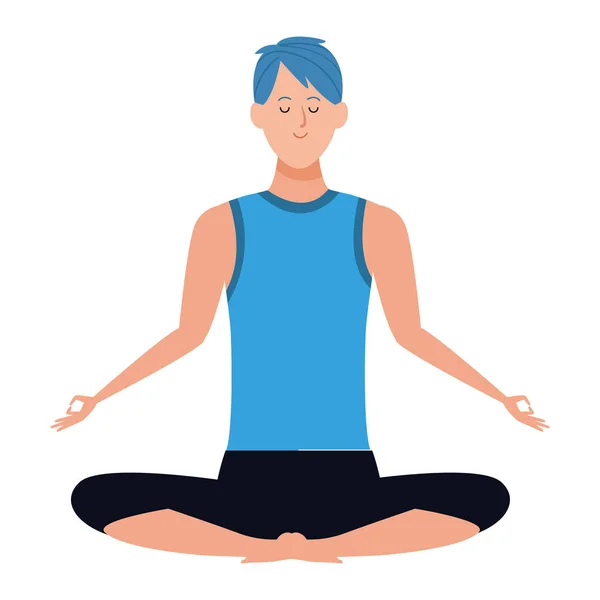 Man yoga pose — Stok Vektör