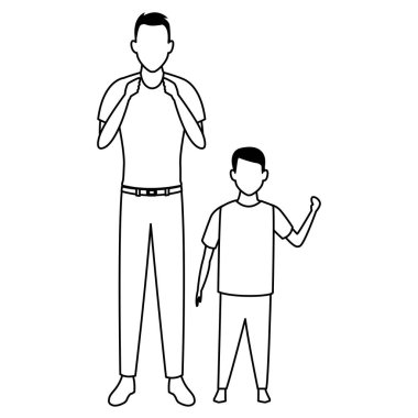 adam ve çocuk siyah beyaz