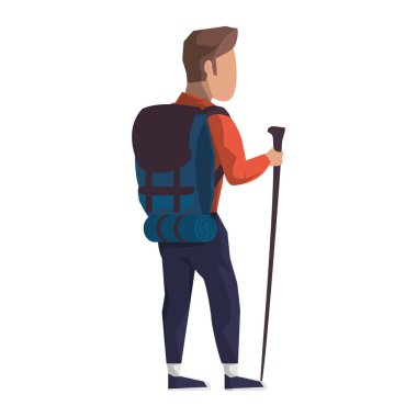 Backpacker yürüyüş turist macera izole izole