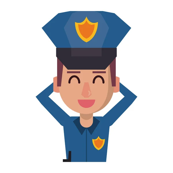 Caricatura del perfil policial — Vector de stock