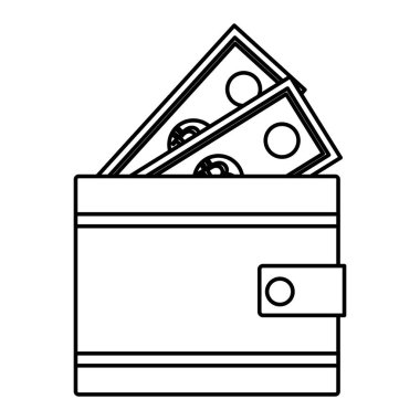 siyah ve beyaz banknotlar ile cüzdan