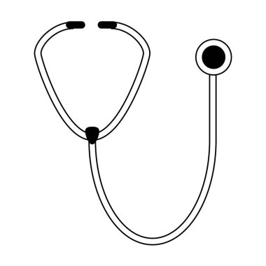 Siyah-beyaz izole sağlık stetoskop sembolü