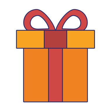 Bir kutu içinde Hediye alışveriş izole mavi çizgiler sarılmış